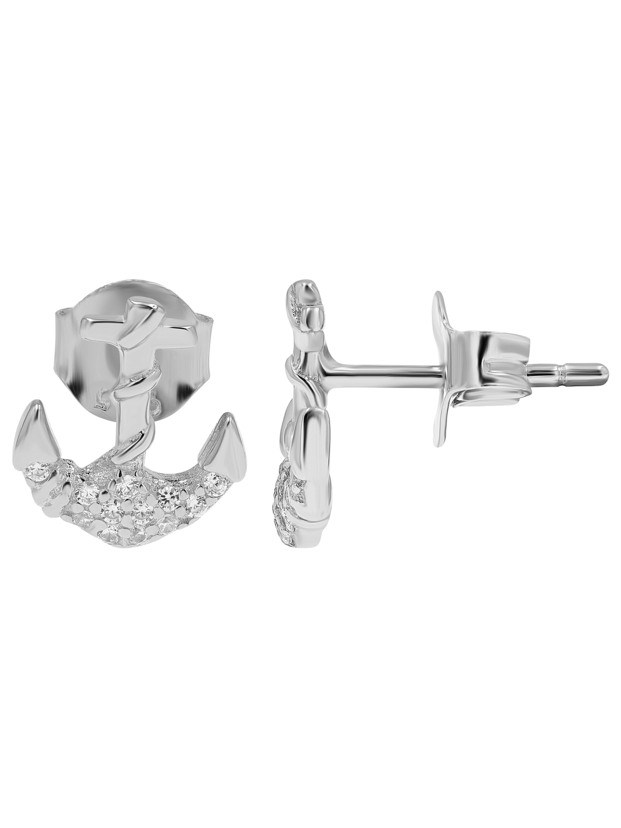 Akzent Earrings '"Anke" aus 925 Sterlingsilber, rhodiniert, langlebig' in Silver