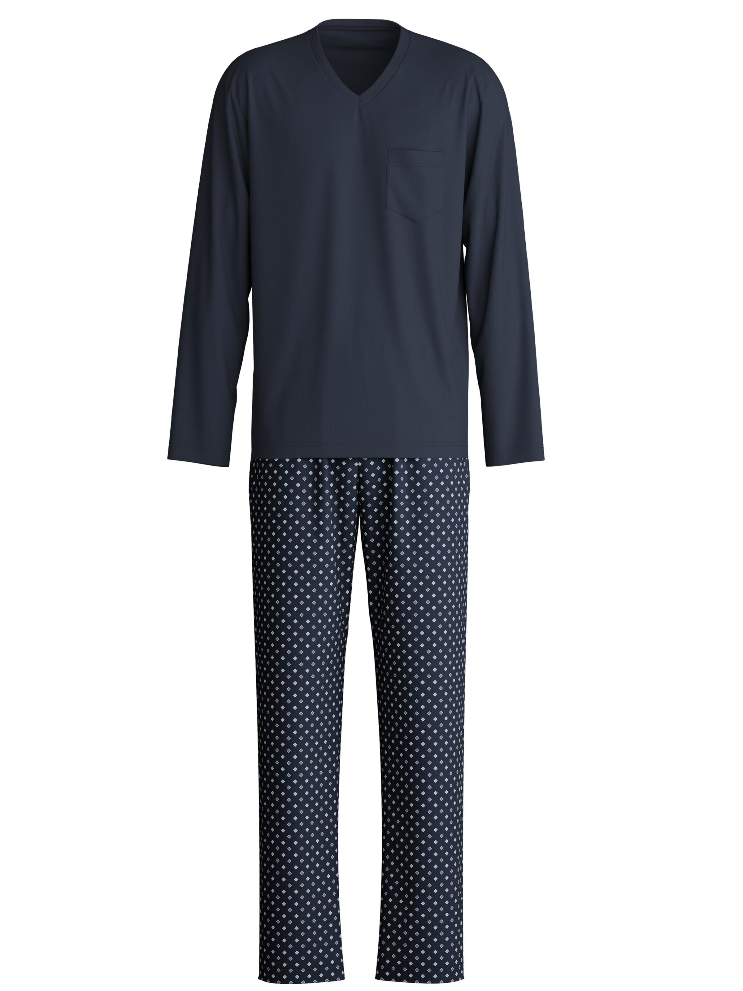 CALIDA Pyjama lang 'Relax Streamline'‌‌‌‌‌‌‌‌‌ in Blau: Vorderseite