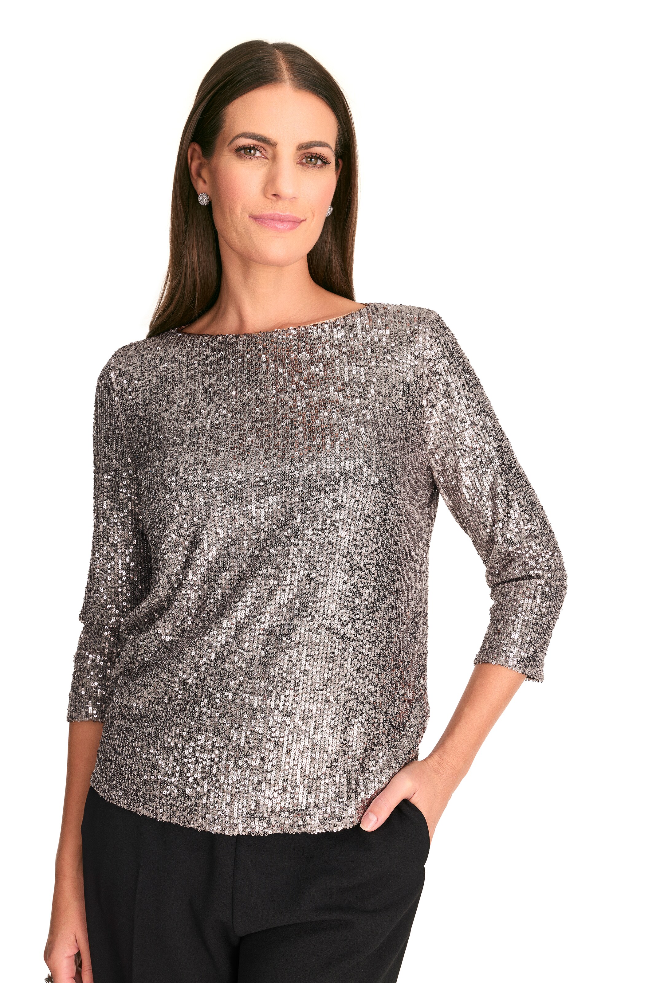 Select By Hermann Lange Shirt in Grey: front