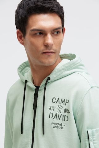 CAMP DAVID Zip-Up Hoodie in Green