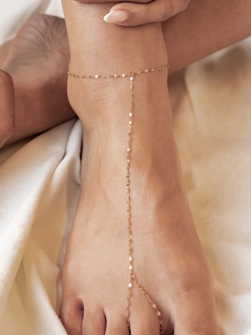 Hey Happiness - Joyería para pies 'Flattened Rolo Toe Chain' en oro