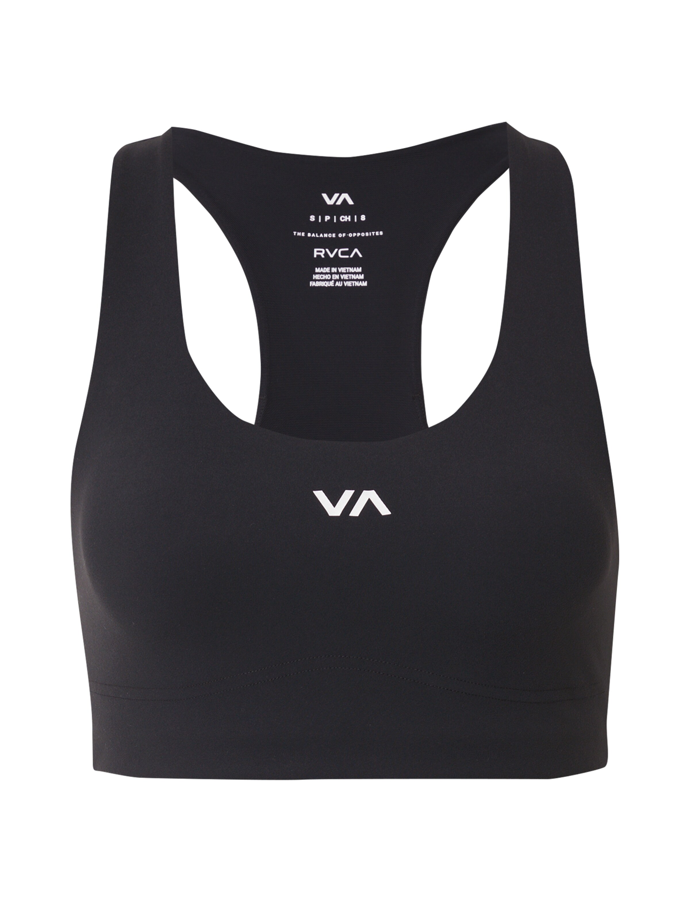 RVCA Bustier Sports-BH 'ESSENTIAL' i sort: forside