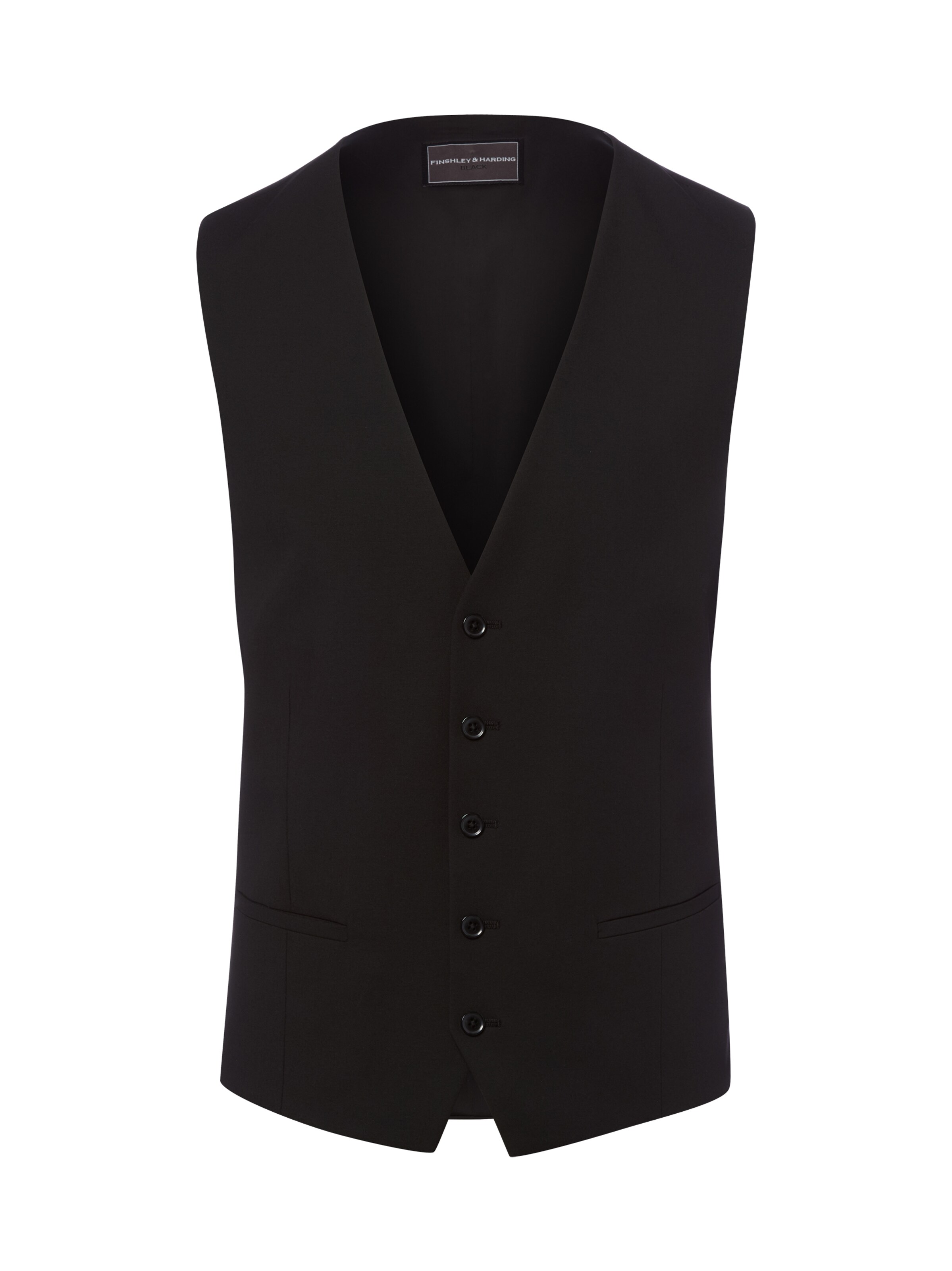 Finshley & Harding Gilet de costume en noir, Vue avec produit
