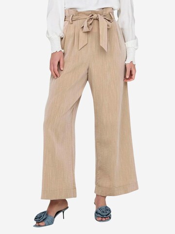 Wide leg Pantaloni 'Onlmarsa Solid Paperbag Wvn Noos 15269628' di ONLY in beige: frontale