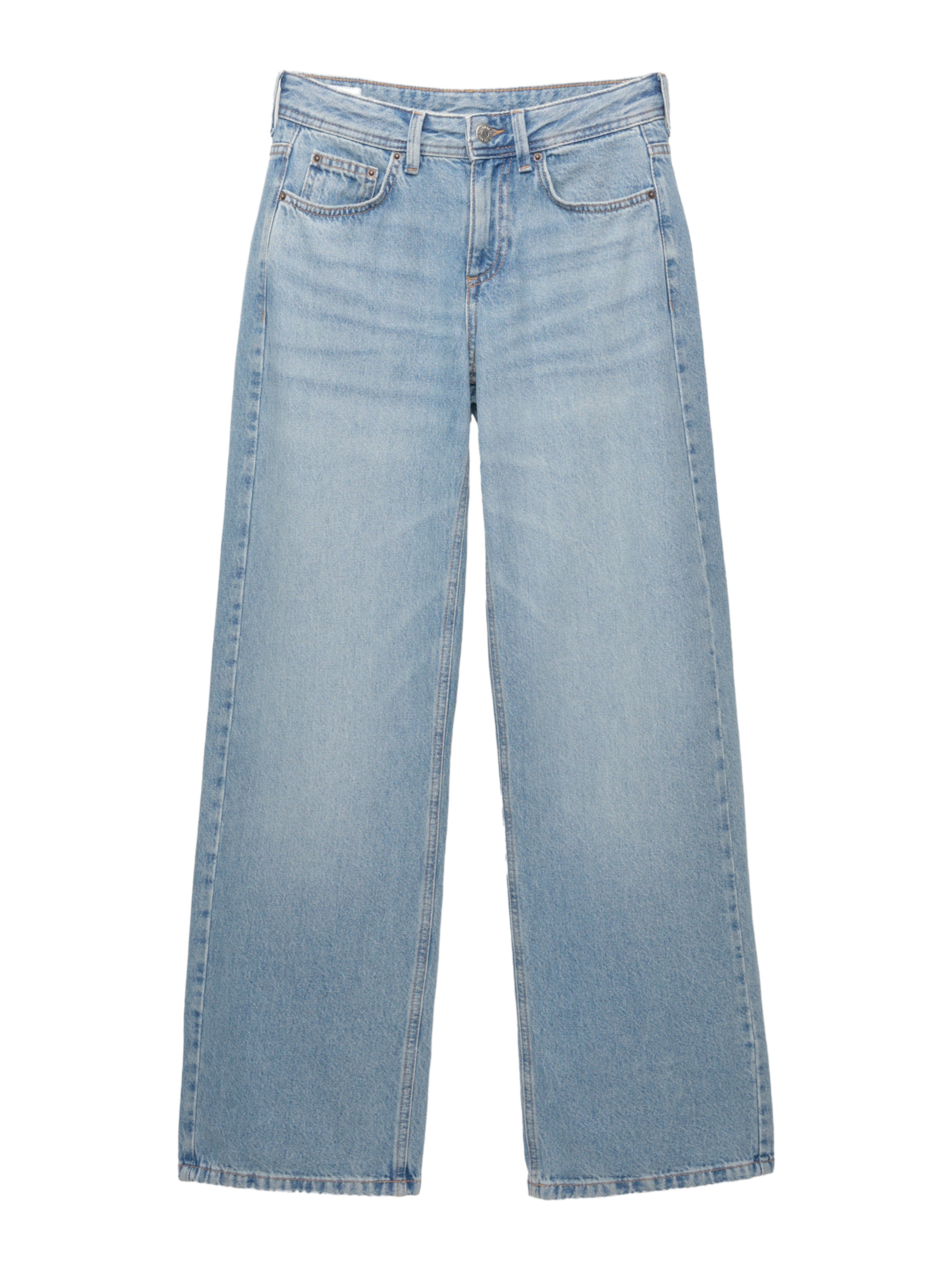 Regular Jeans de la Pull&Bear pe albastru: față