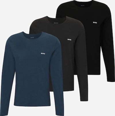 BOSS Majica u tamno plava / tamo siva / crna / bijela, Pregled proizvoda