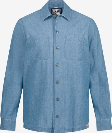 STHUGE Comfort fit Button Up Shirt in Blue: front