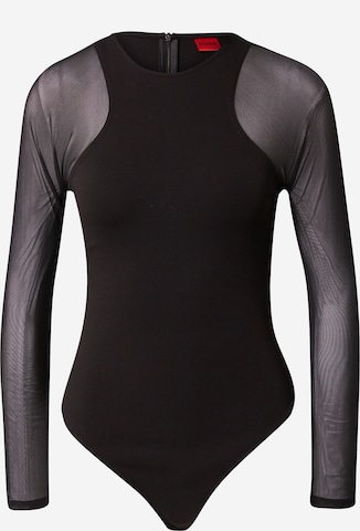 HUGO Red Shirt Bodysuit 'Nimarina' in Black: front