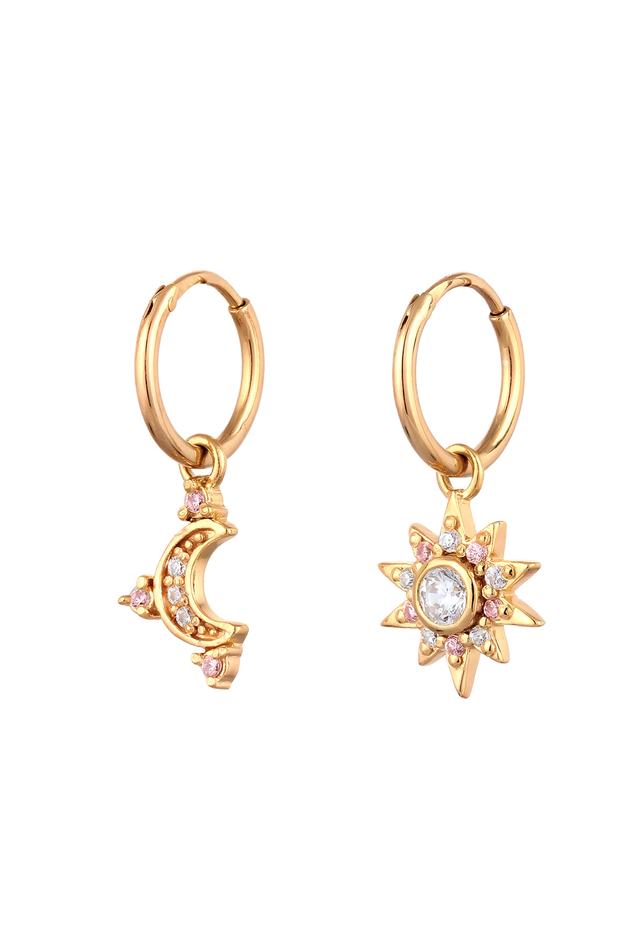 ELLI Ohrringe 'Astro' in Gold: Vorderseite