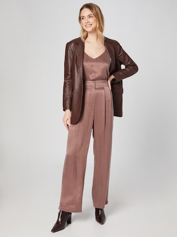 Guido Maria Kretschmer Women Wide leg Pleat-Front Pants 'Silvia' in Brown