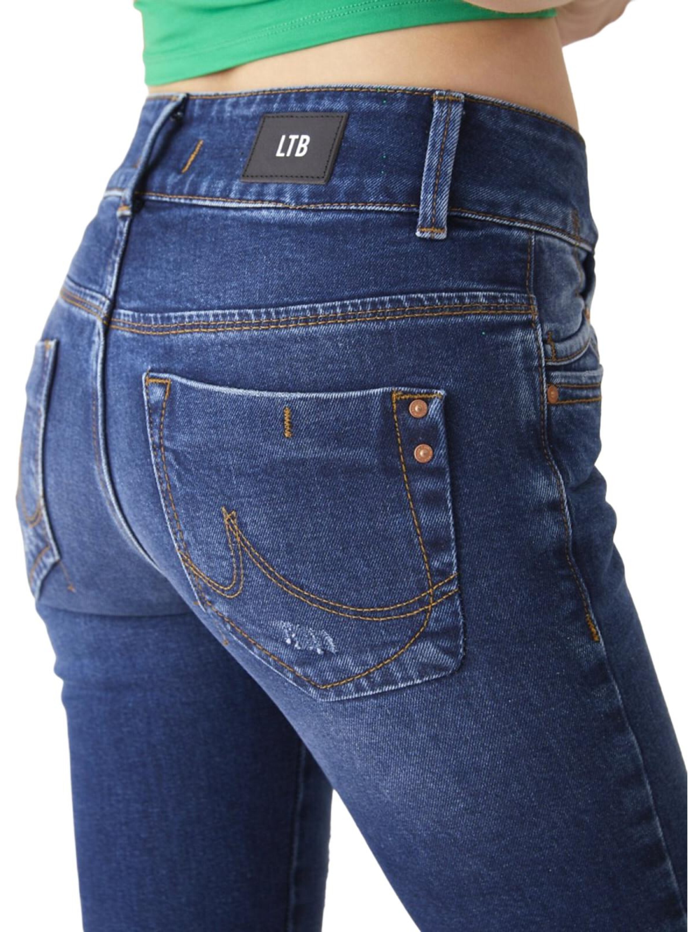 LTB Jeans - Slimfit Vaquero 'LTB Jeans Molly M Skinny Leg Mid Waist Mid Indigo Jeanshose' en azul