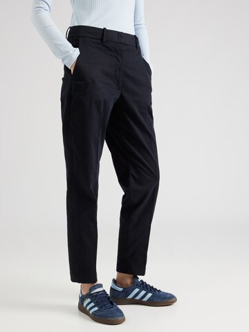 ESPRIT Regular Trousers with creases in Black: front