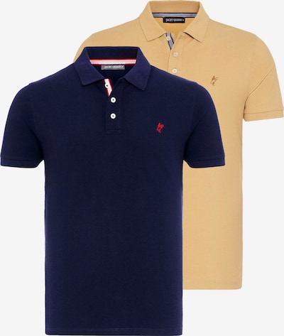 Marškinėliai iš Jacey Quinn, spalva – smėlio spalva / tamsiai mėlyna / raudona, Prekių apžvalga