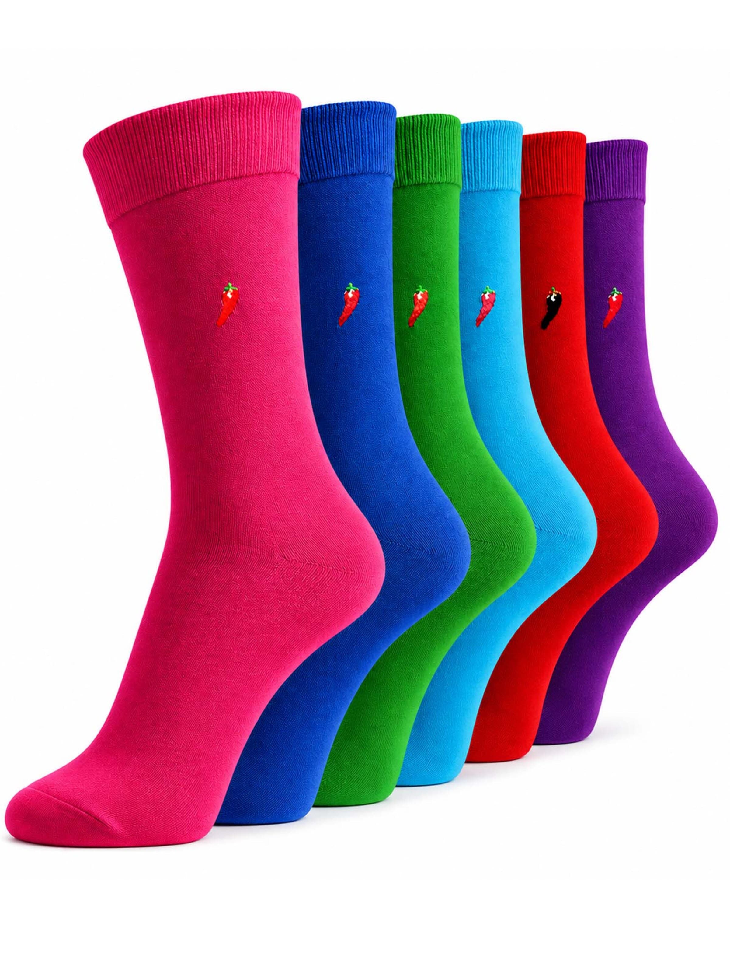 Chili Lifestyle Socks 'Rainbow Geschenkbox – 6 Paar Baumwollsocken mit Weichbund' in Mixed colors: front