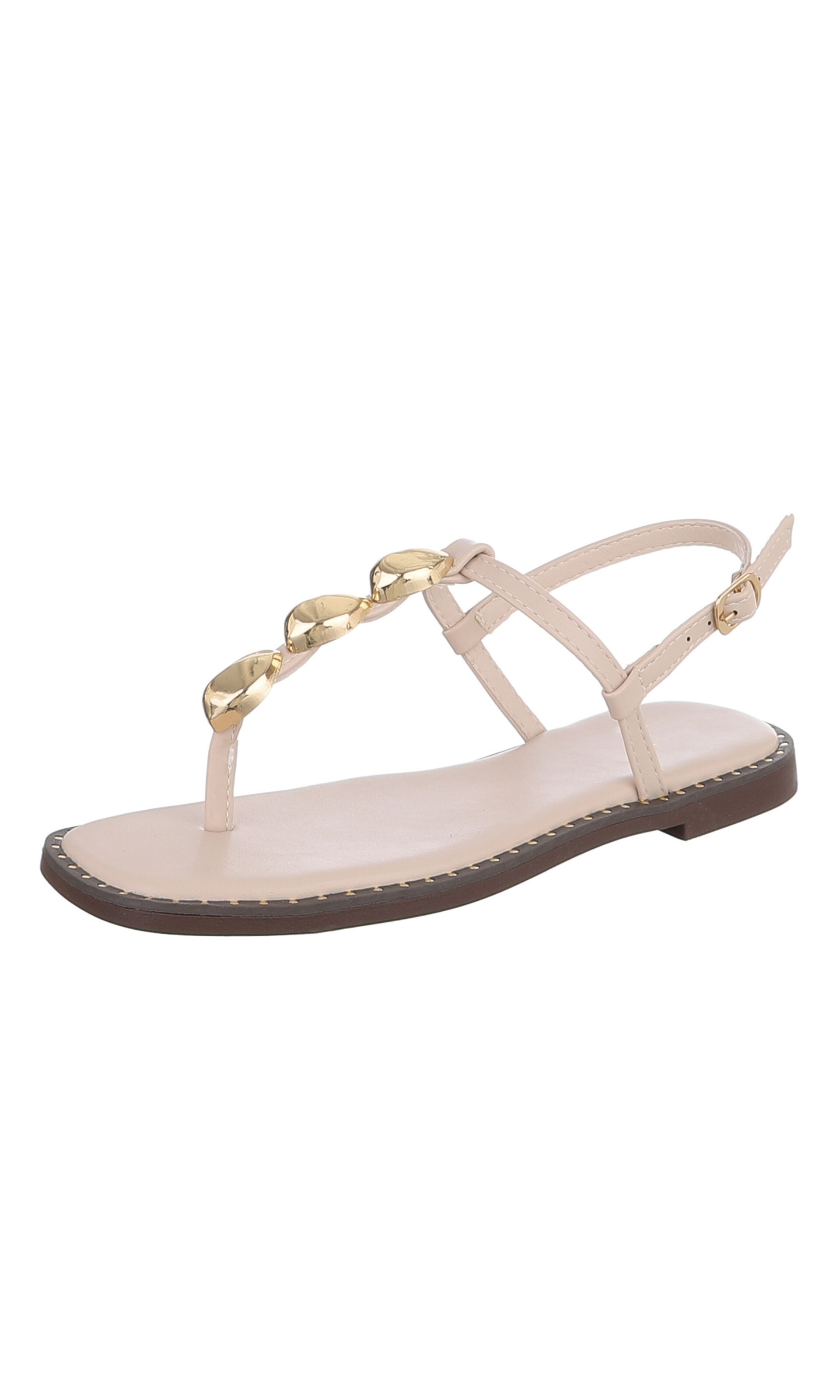 Ital-Design Zehentrenner in 36 in creme / gold, Produktansicht