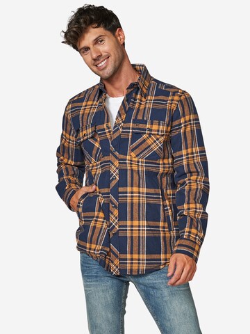 KOROSHI Comfort fit Button Up Shirt in Blue: front