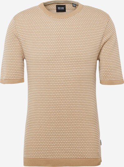 Only & Sons Sweter 'TAPA' w kolorze ciemny beż / białym, Podgląd produktu