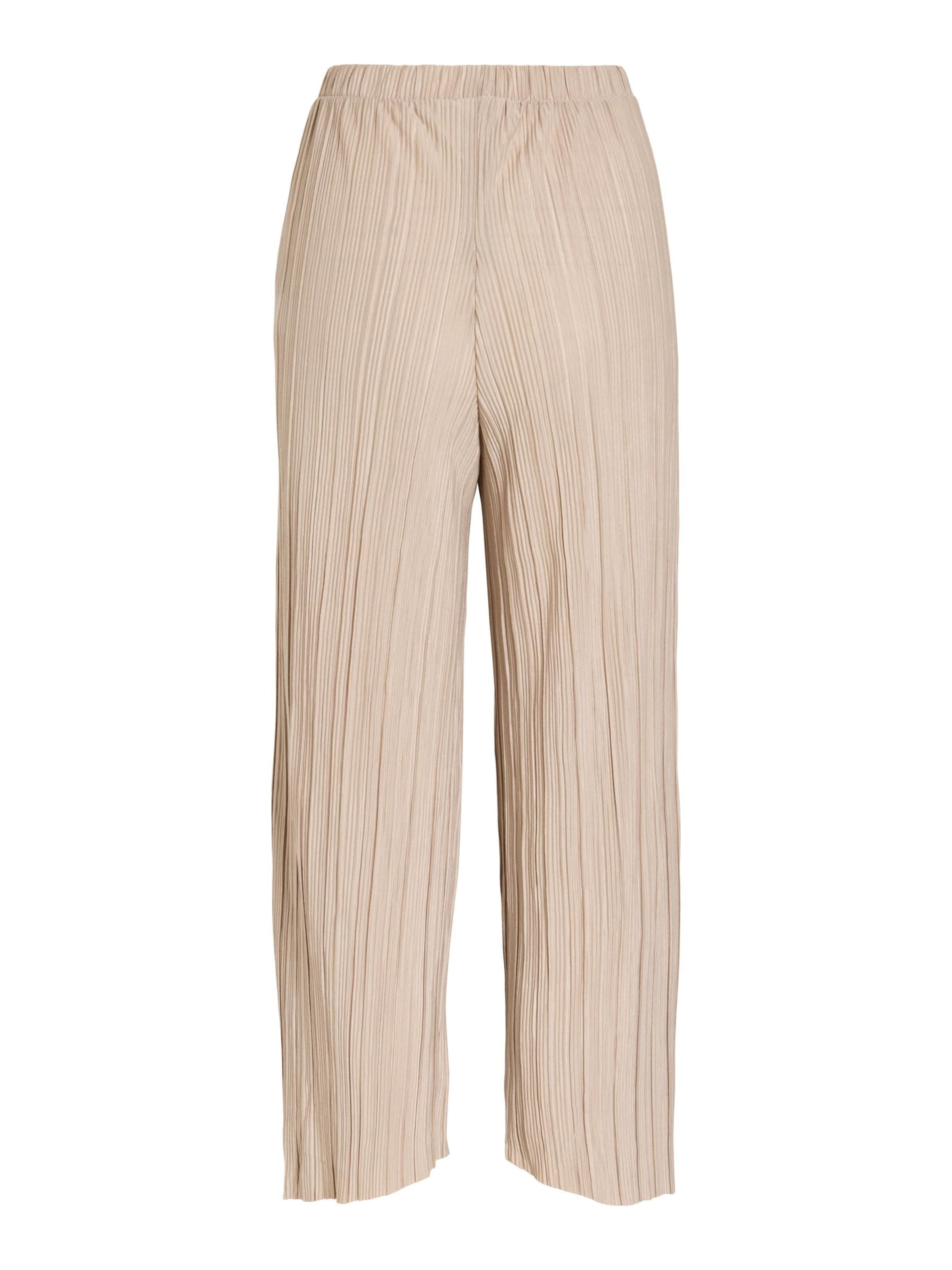 VILA Wide Leg Bukser 'VIPlisa' i beige