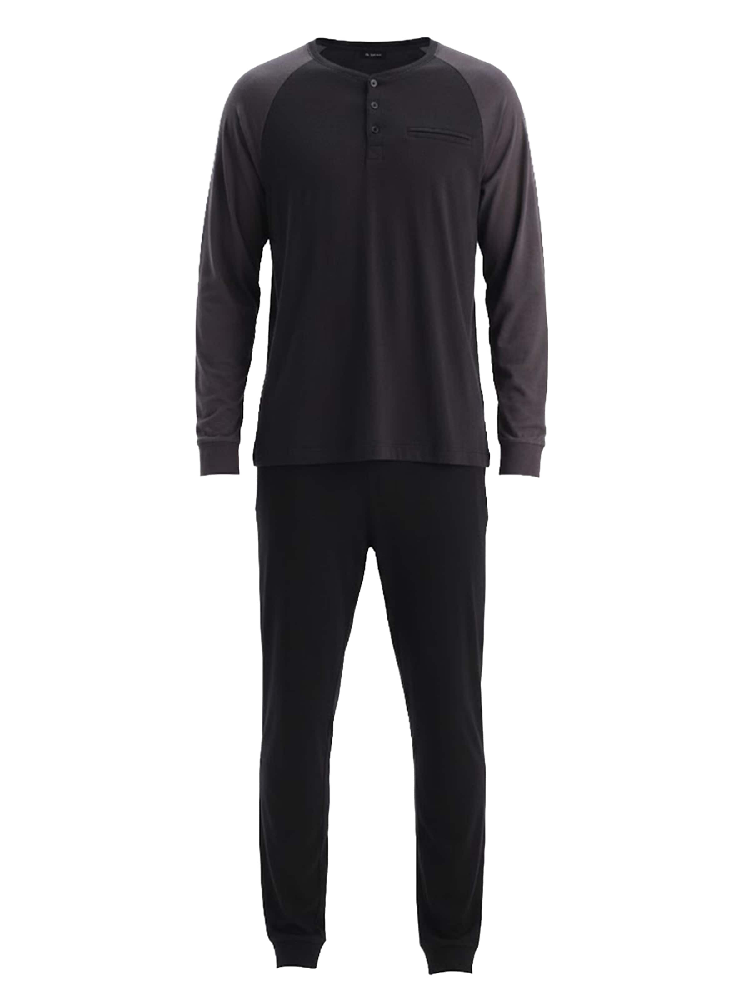 Pigiama lungo di Dagi in nero: frontale