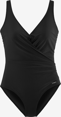 LASCANA T-shirt Swimsuit in Black: front