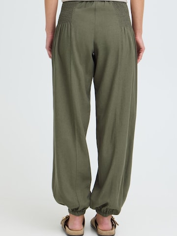 Oxmo - Loosefit Pantalón ' OXNInna Linen Mix Relaxed Fit ' en verde