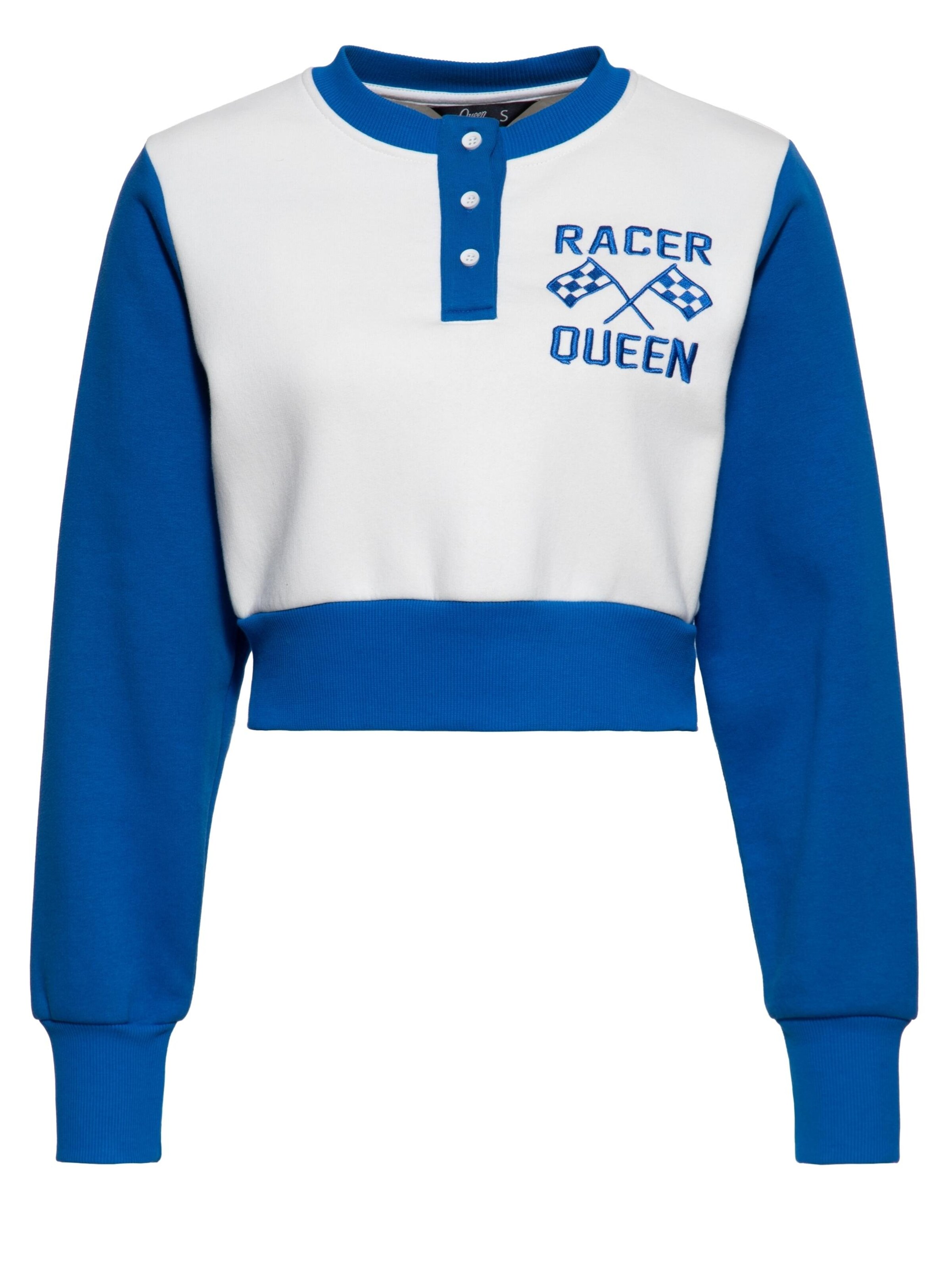 Queen Kerosin Sweatshirt 'Racer Queen' in White: front