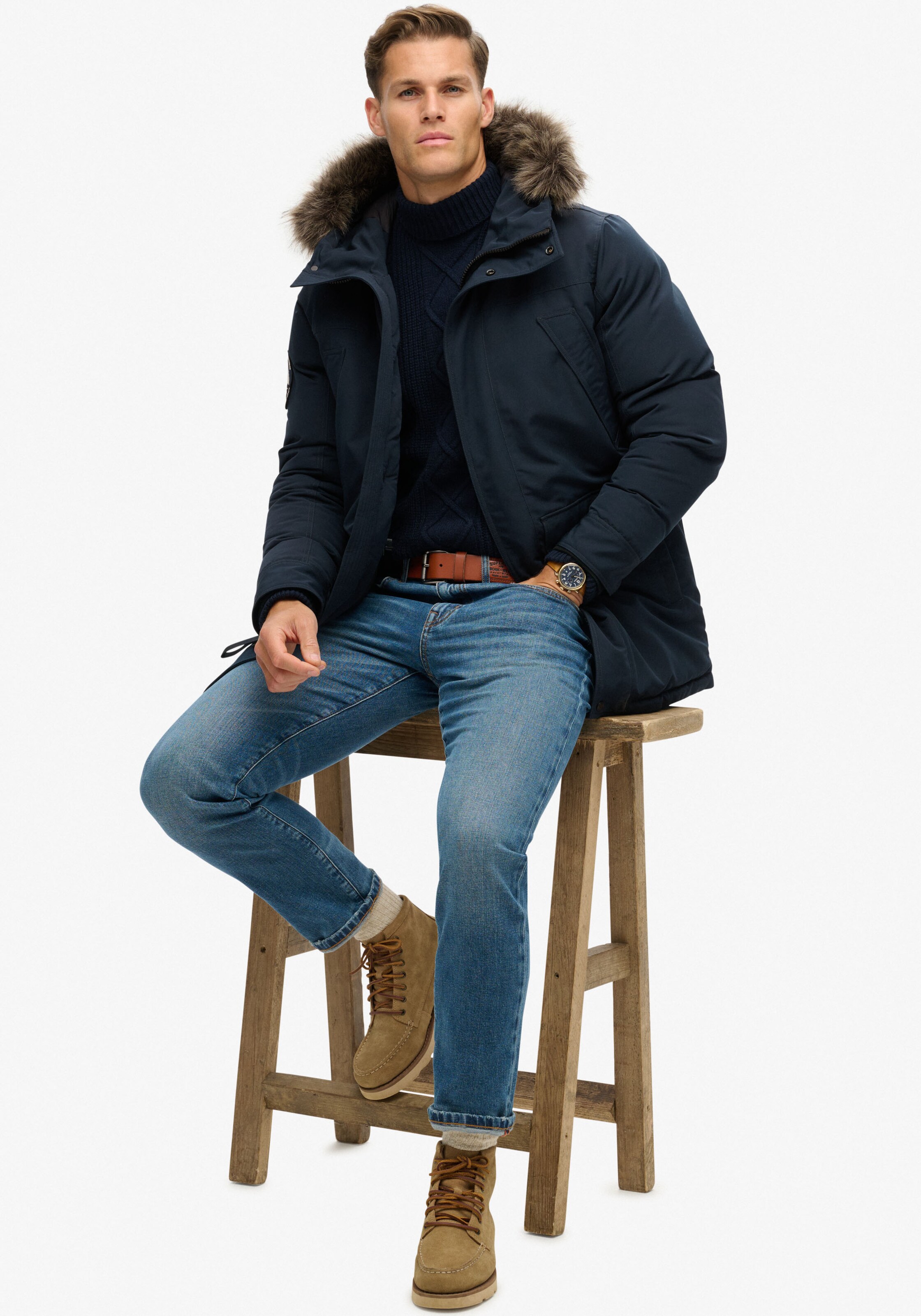 Superdry & Co Winterparka 'Everest' in Bruin