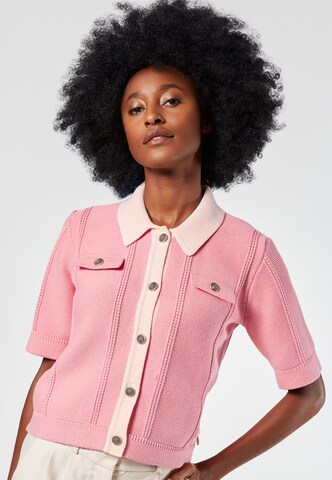4funkyflavours Knit cardigan 'Keep Yourself Together' in Pink: front