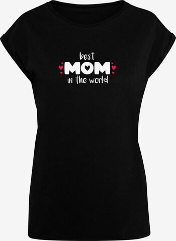 Merchcode Shirt 'Mothers Day - Best Mom In The World' in Zwart: voorkant