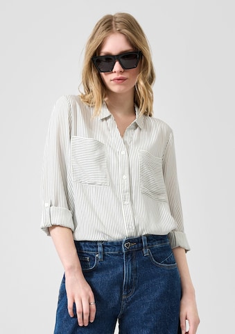 QS Blouse in Beige: front