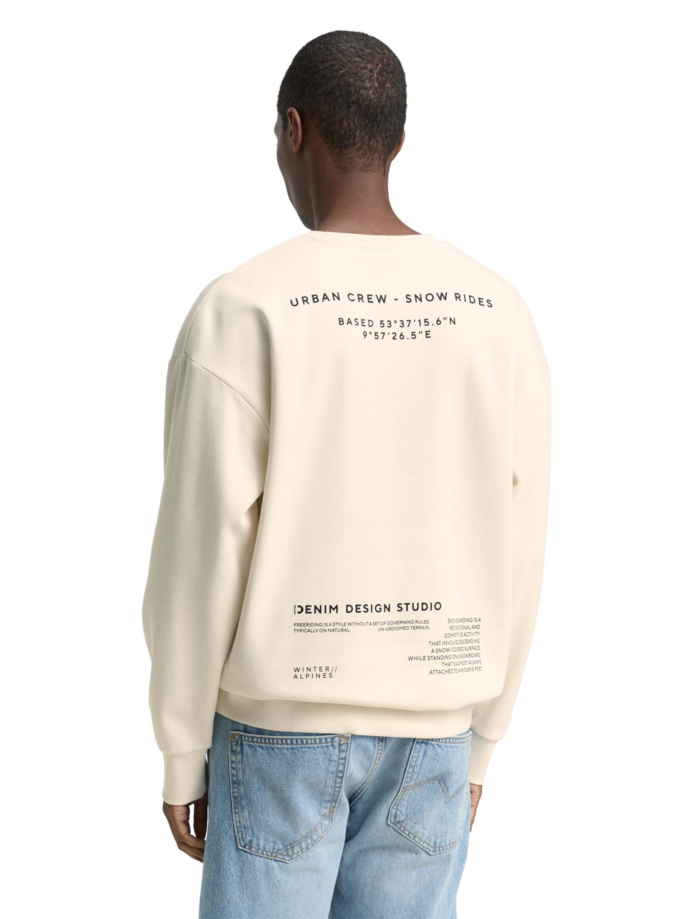 TOM TAILOR DENIM Sweatshirt in White: front