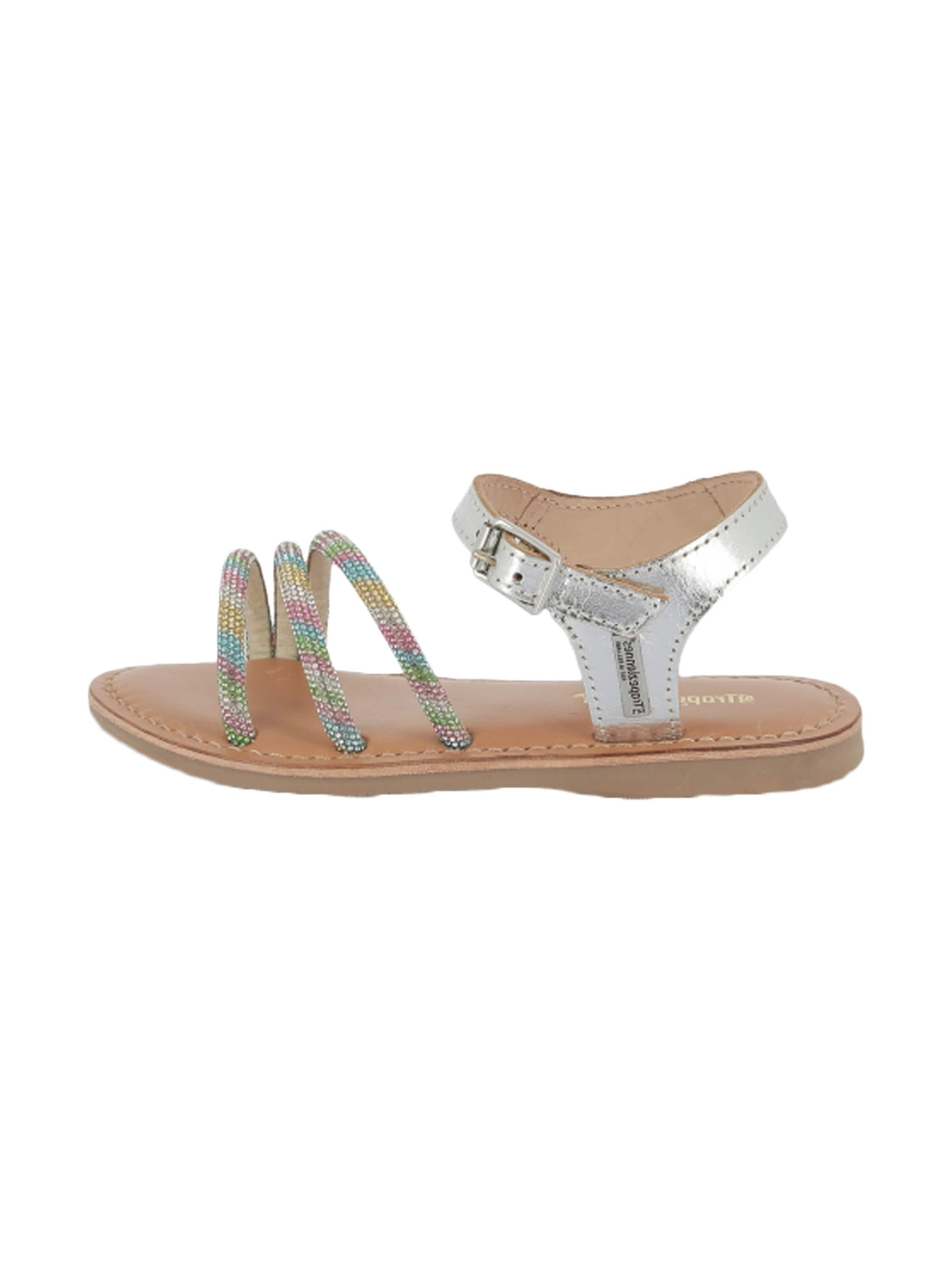 Sandales 'Ledersandalen für Kinder von Belarbi Bibigirl' Les Tropéziennes en argent : devant