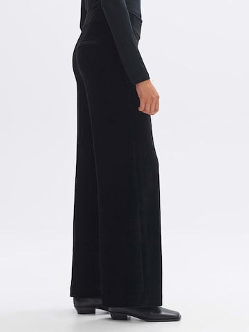 OPUS Wide leg Pantalon 'Mohni' in Zwart