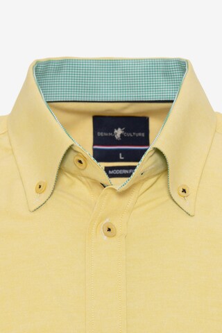 DENIM CULTURE Regular fit Button Up Shirt 'MARCUS' in Yellow