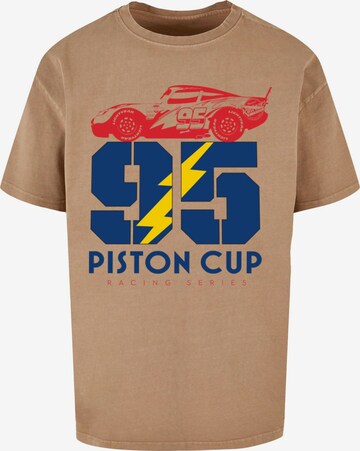 ABSOLUTE CULT T-Shirt 'Cars - Piston Cup 95' in Beige: predná strana