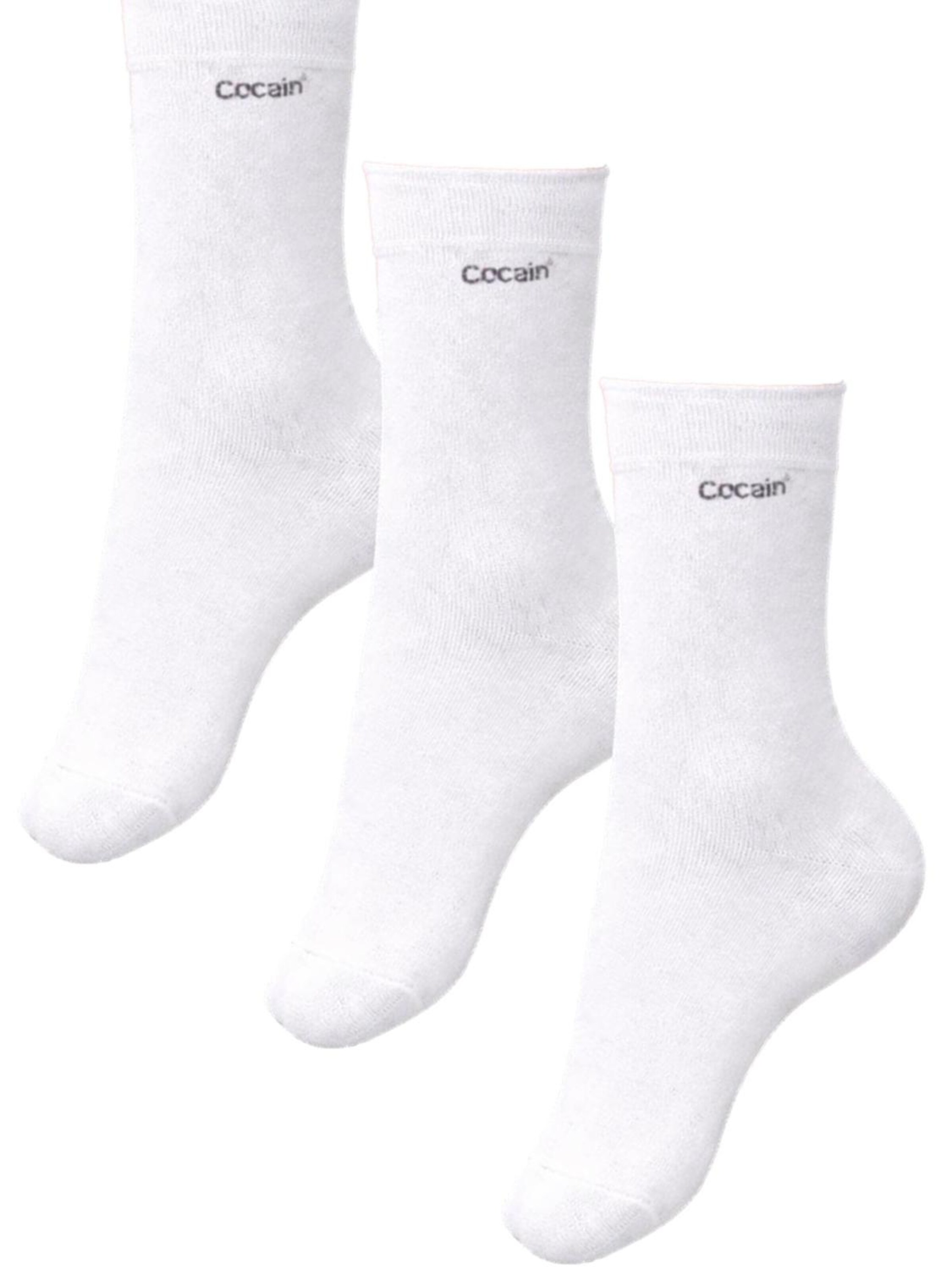 Cocain Underwear Socks 'Luxury Collection' in White: front
