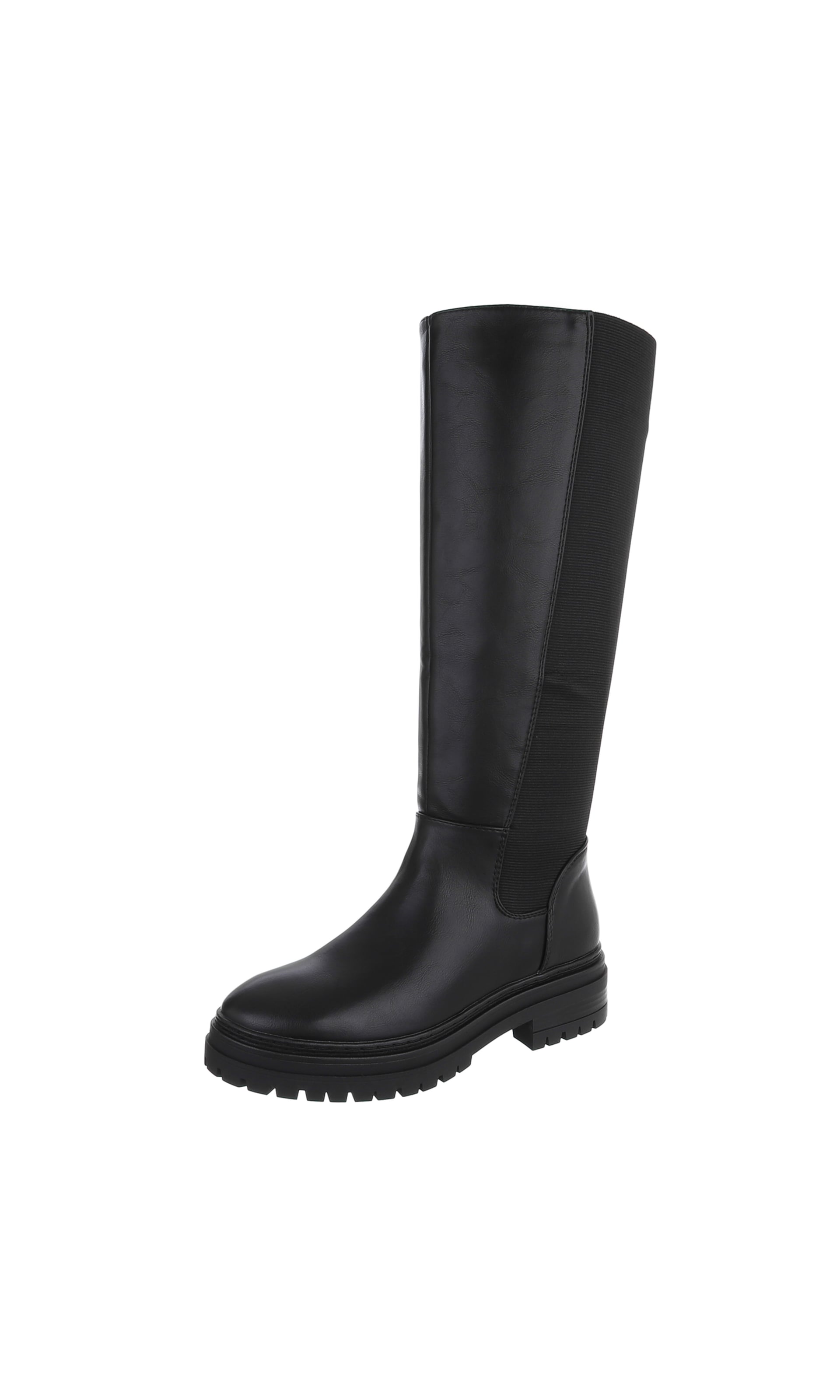 Ital-Design Stiefel in Schwarz: Vorderseite