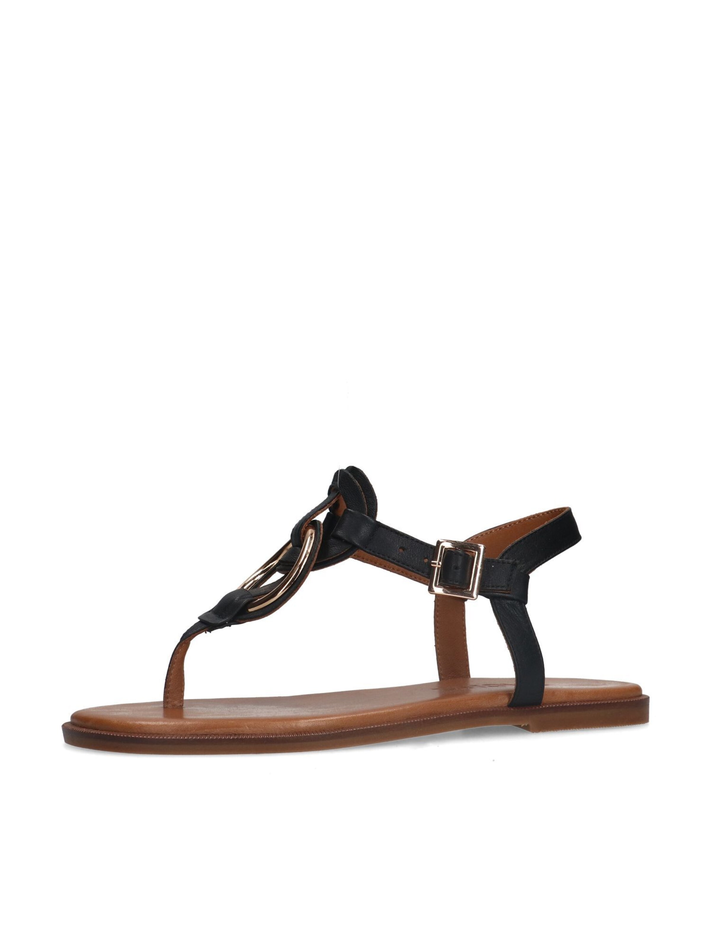 SACHA T-Bar Sandals in Black: front