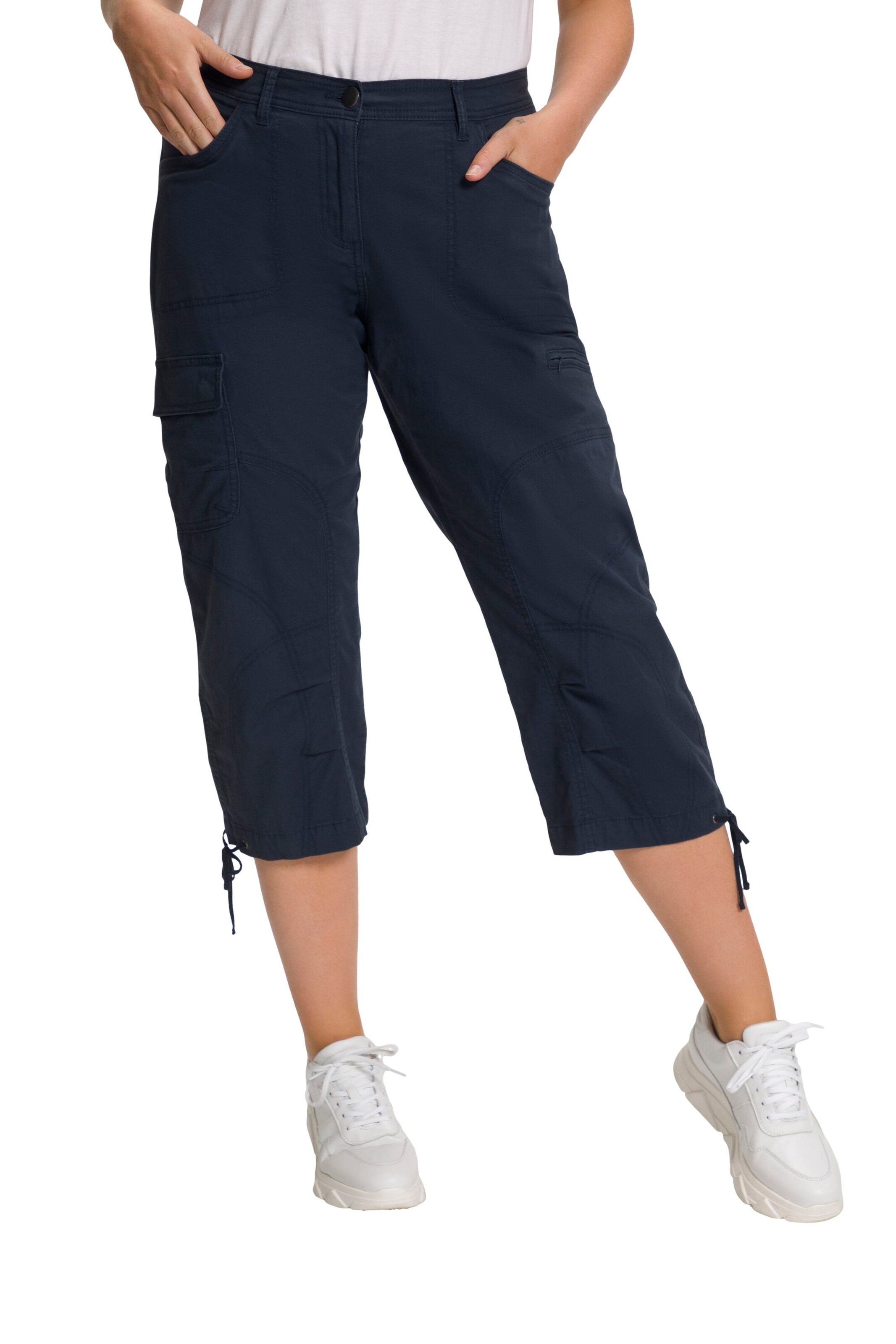 Ulla Popken Regular Cargo trousers in Blue: front