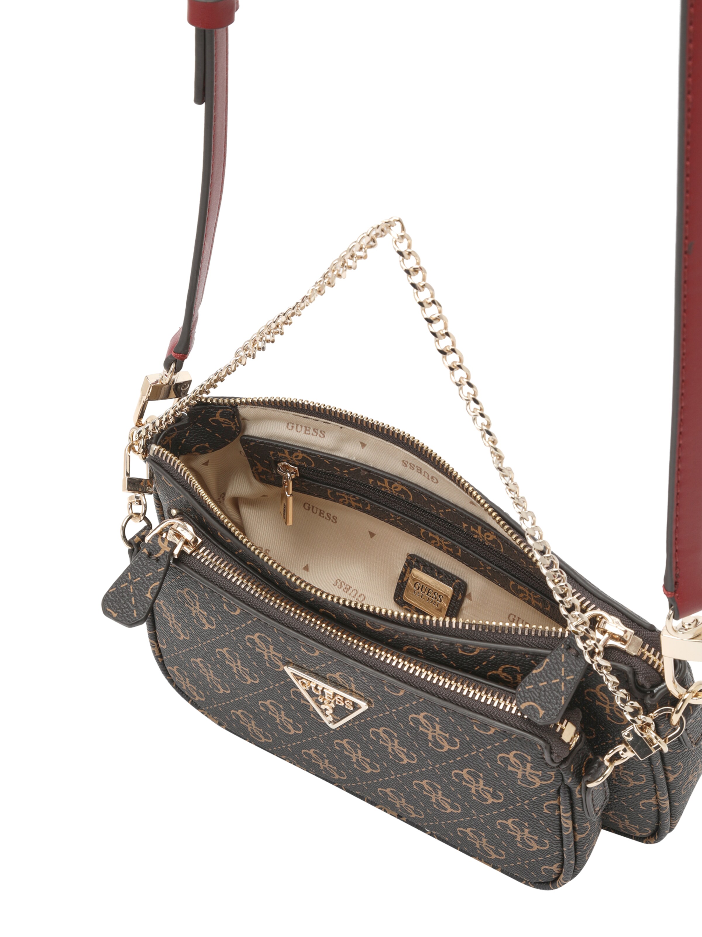 GUESS Skuldertaske 'Noelle' i brun