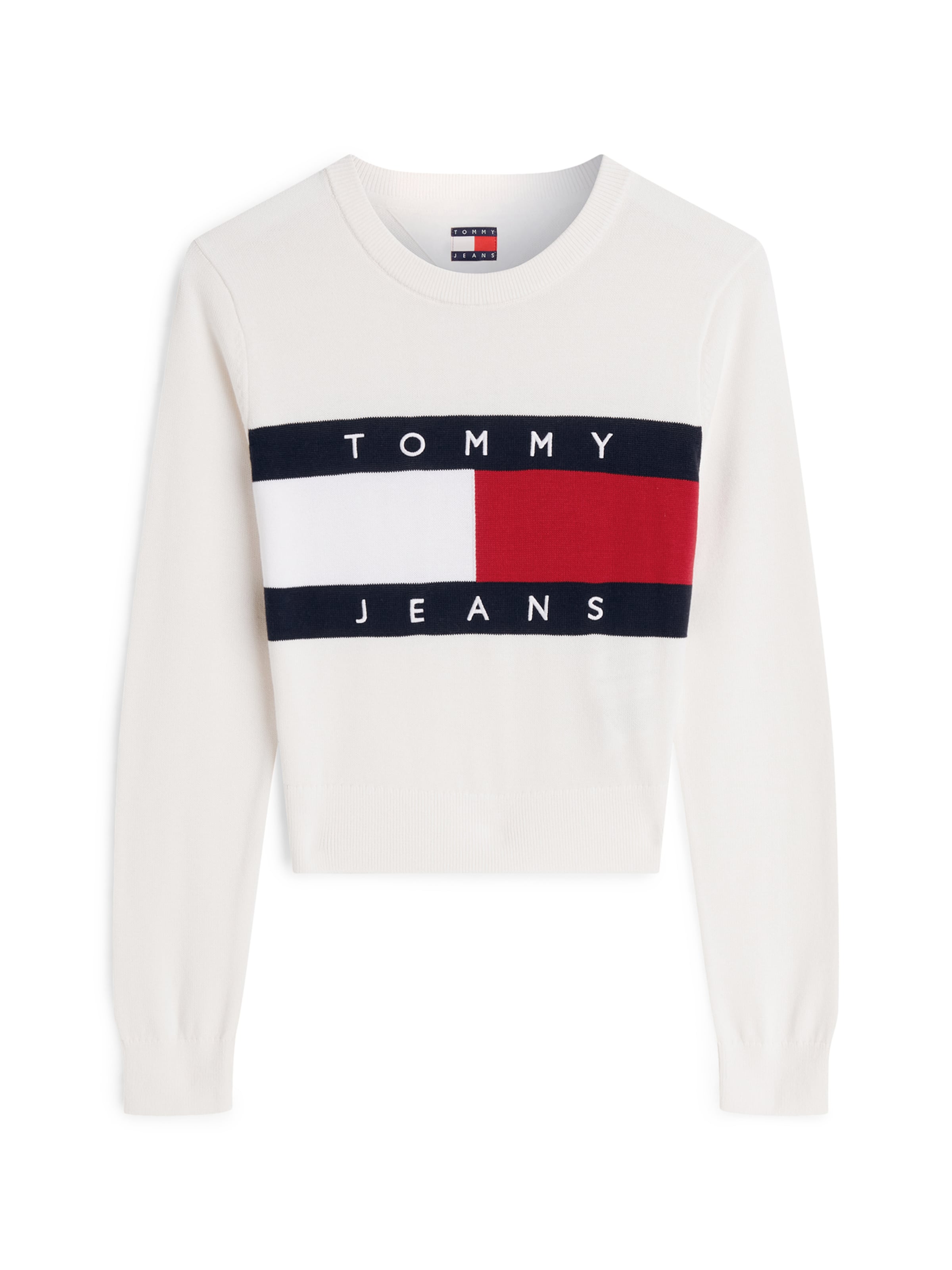 Tommy Jeans Πουλόβερ σε λευκό: μπροστά