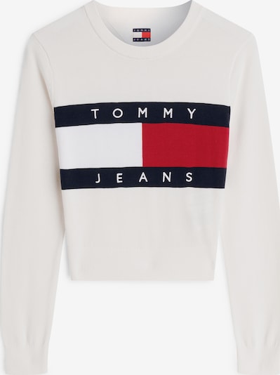 XS-S dydžio Megztinis 'Tommy Flag' iš Tommy Jeans, spalva – tamsiai mėlyna / ryškiai raudona / balta, Prekių apžvalga