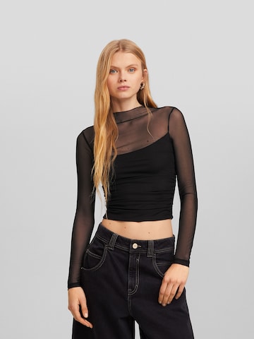 T-shirt Bershka en noir : devant