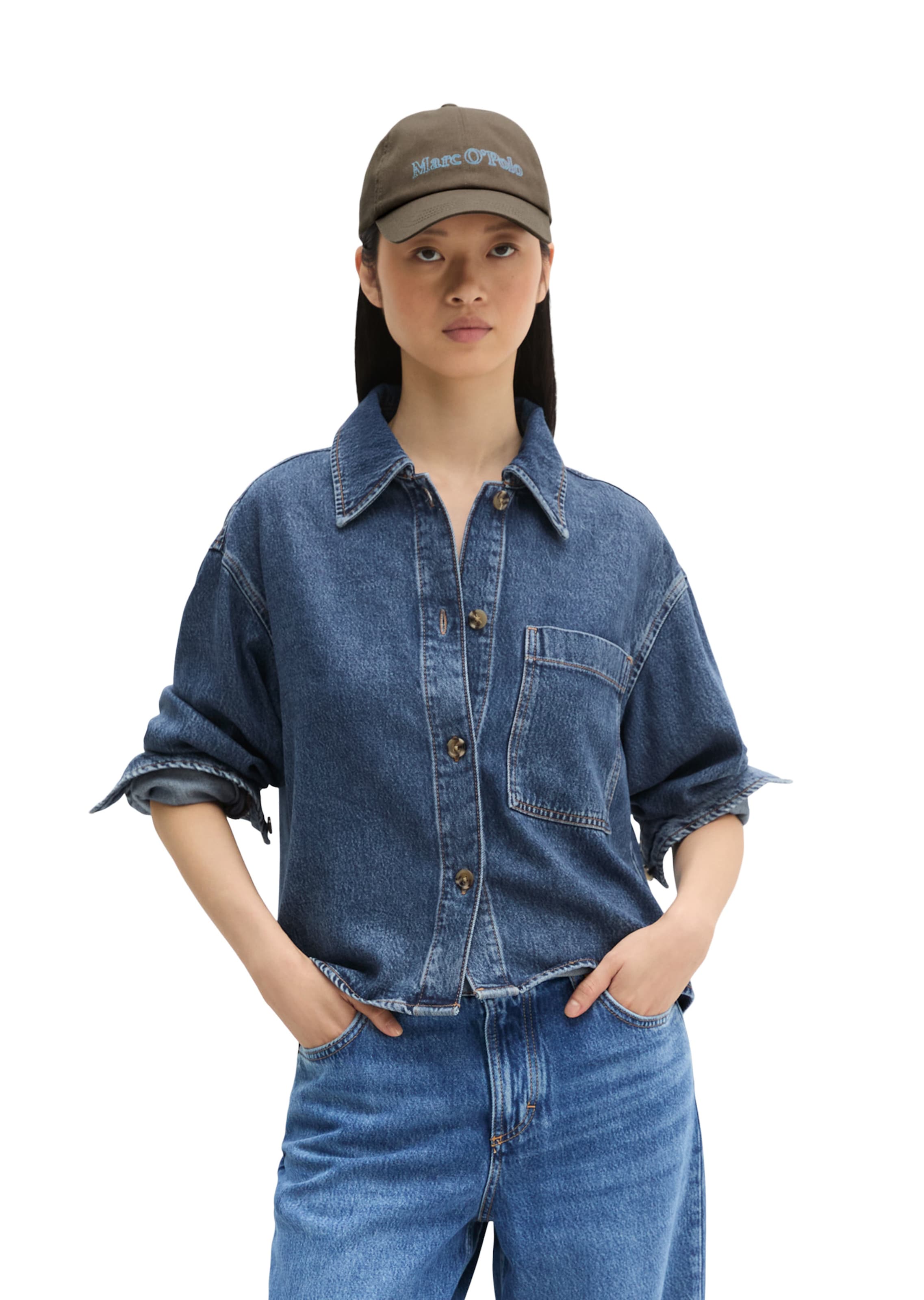 Marc O'Polo Blouse in Blauw: voorkant