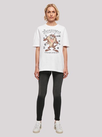 F4NT4STIC T-Shirt 'Looney Tunes Trickfilm Serie Cartoon Vintage Tasmanian Devil' in Weiß