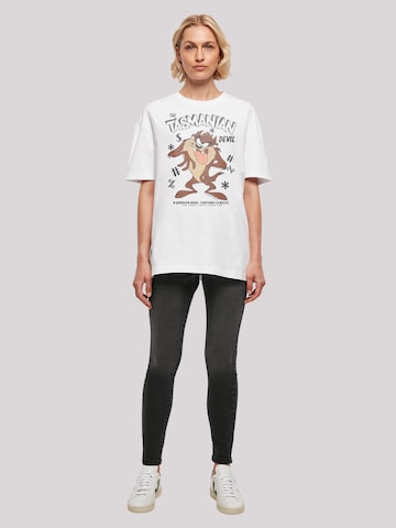 F4NT4STIC Oversized shirt 'Looney Tunes Trickfilm Serie Cartoon Vintage Tasmanian Devil' in Wit