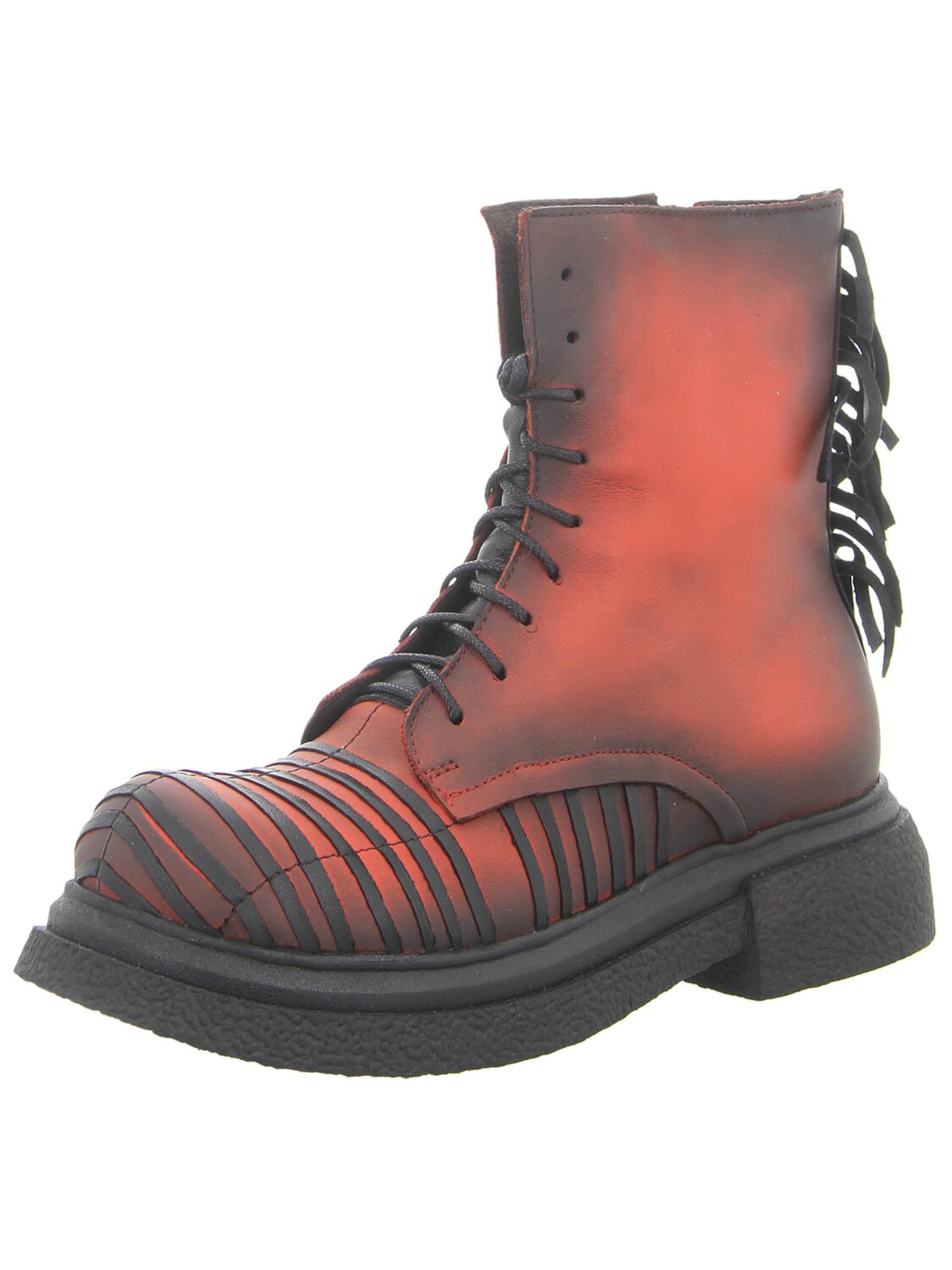 Papucei Lace-Up Boots in Red: front
