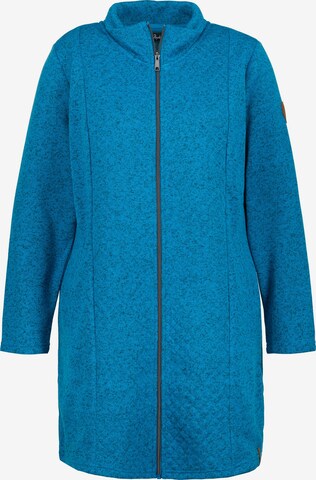 Ulla Popken Zip-Up Hoodie in Blue: front