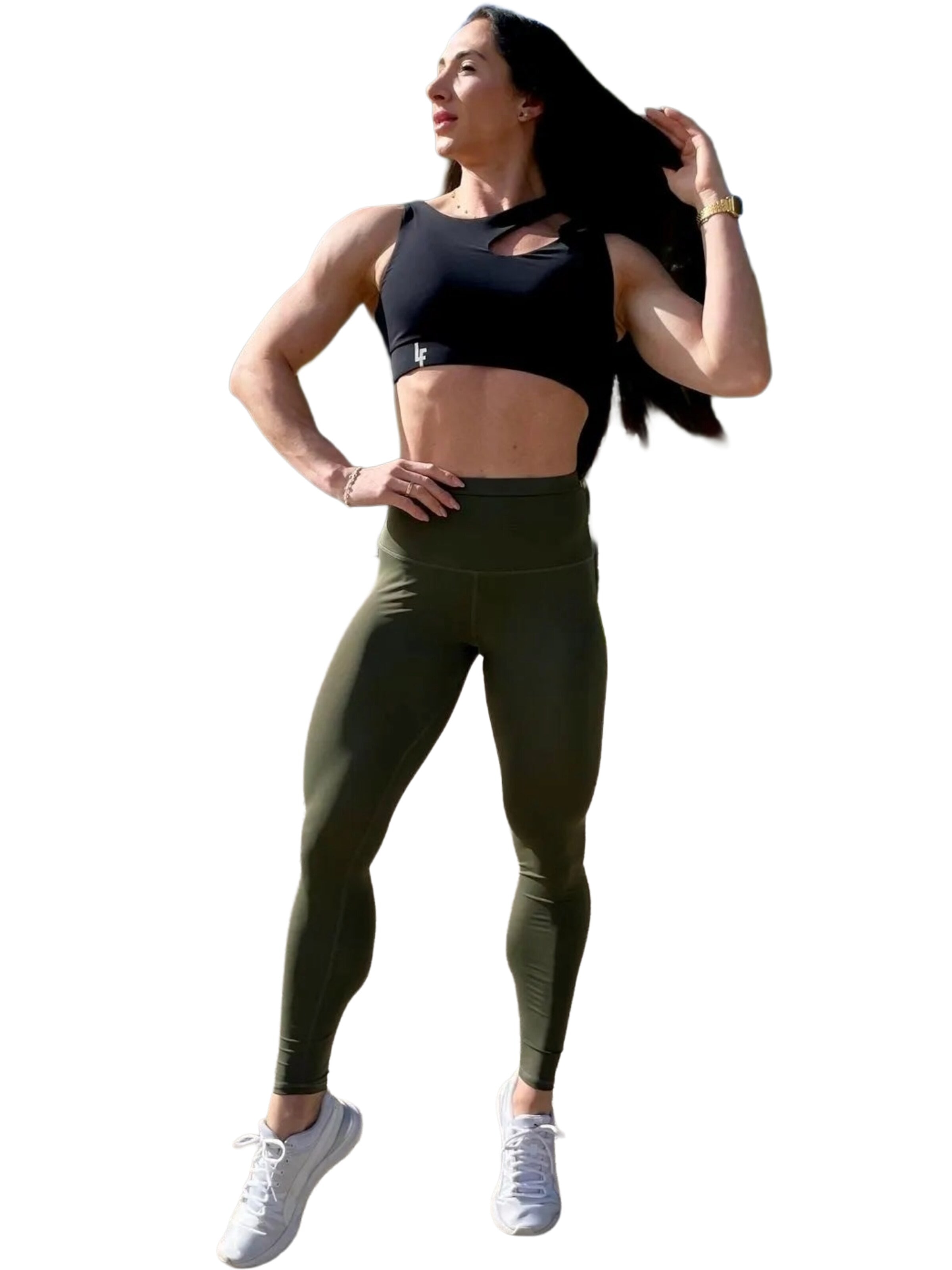 LUXFEEL - Skinny Leggings 'Leggings mit hoher Taille Myself' en verde