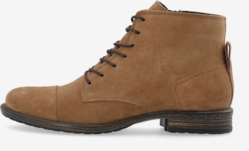 Bianco Lace-Up Boots in Brown: front